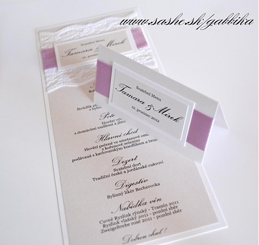 Papiernictvo - SVADOBNÁ menovka LILLA - 3525619