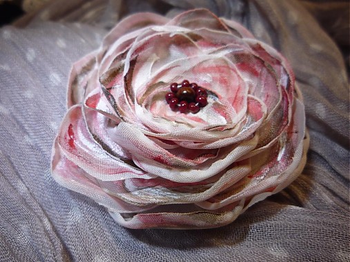  - Brošňa ruža lososová maľovaná - 3538526