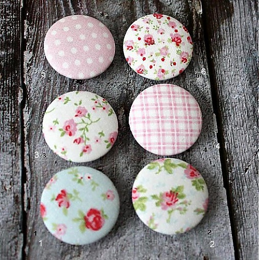 Romantické buttony ružové 38 mm