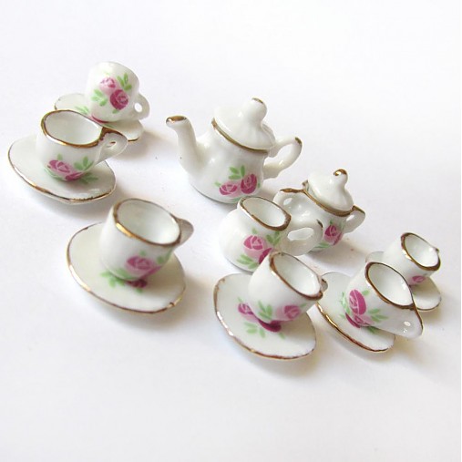 Polotovary - Dolly Porcelain (WhiteGold Roses) - 3723946
