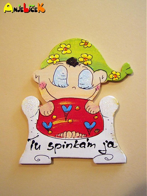 Tabuľky - Menovka Tu spinkám ja - 651115