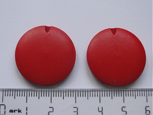 Drevené placky 2,5cm-1ks (červená)