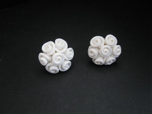 Náušnice - White flower - 830642