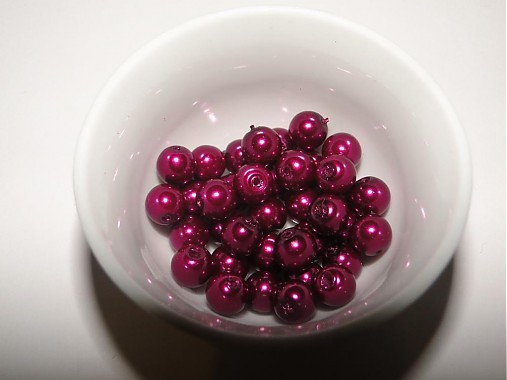 Voskované perly 6mm-30ks (ružovofialová)