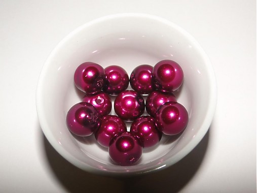 Voskované perly 10mm-8ks (ruž.fialová)