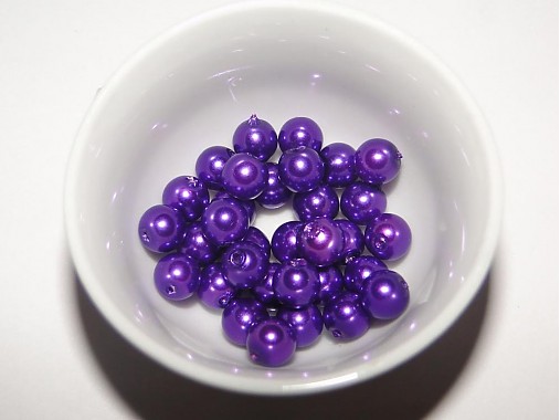 Voskované perly 6mm-30ks (fialová tmavá)