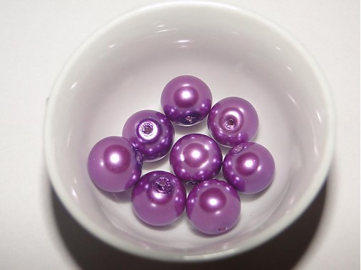 Voskované perly 10mm-8ks (fialová)