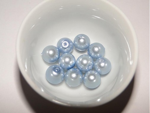 Voskované perly 8mm-10ks (modrá holubia)
