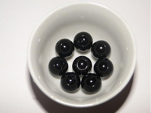 Voskované perly 10mm-8ks (čierna)
