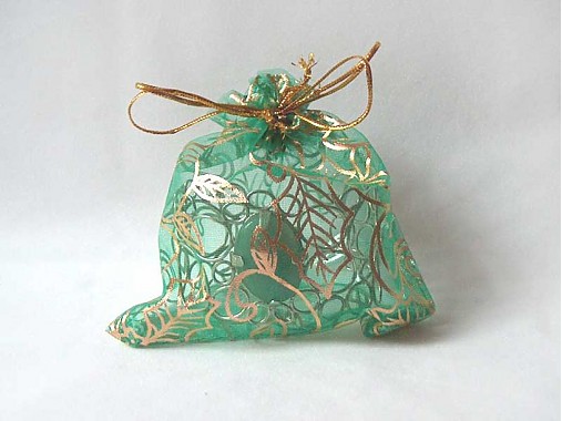 Obalový materiál - Organzové vrecúško 10x12cm s potlačou (Vianočný motív) - 881450