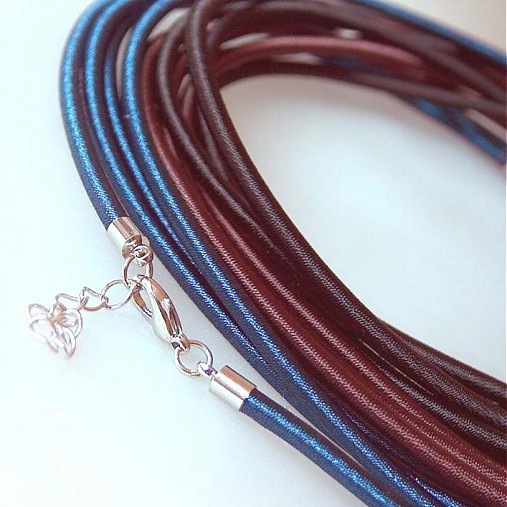 Komponenty - Hodvábny náhrdelník 3mm (Tmavomodrý) - 883761