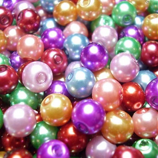 Korálky - Voskované perličky MIX 6mm, 20 ks - 938820