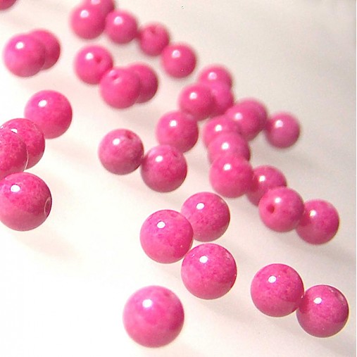 Minerály - Jadeit korálka / 6mm / balenie 10ks (Malina) - 939327