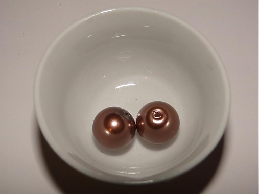 Voskované perly 12mm-2ks (zlatohnedá)