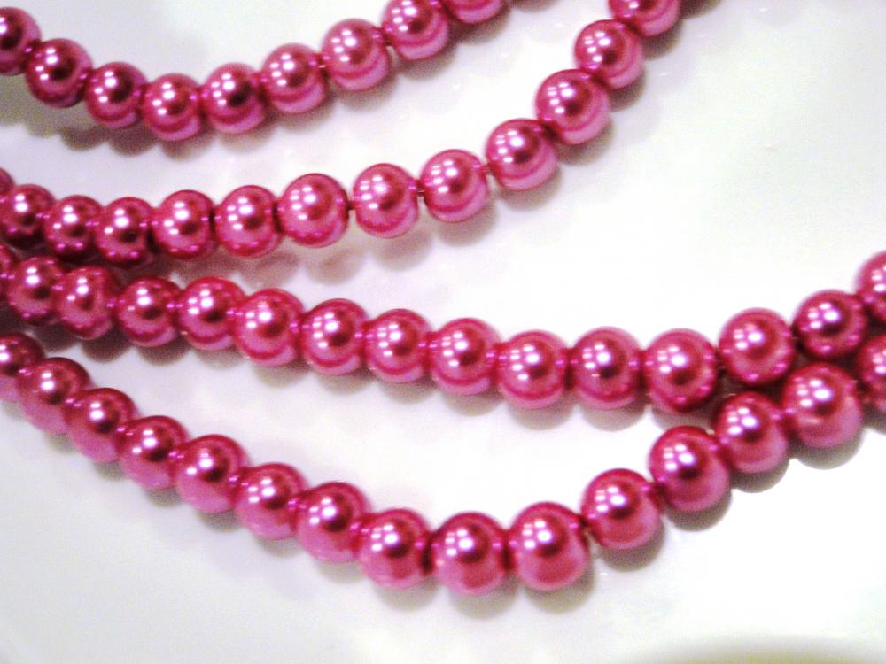 Voskované perly 6mm-30ks (ružová)