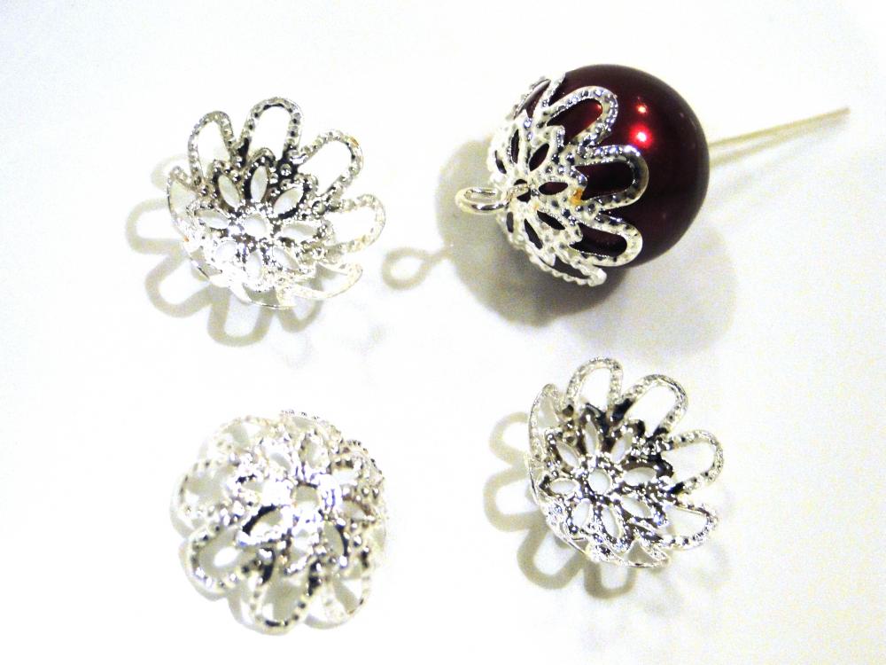 Kaplík kvet 14x5mm-1ks (strieborný)