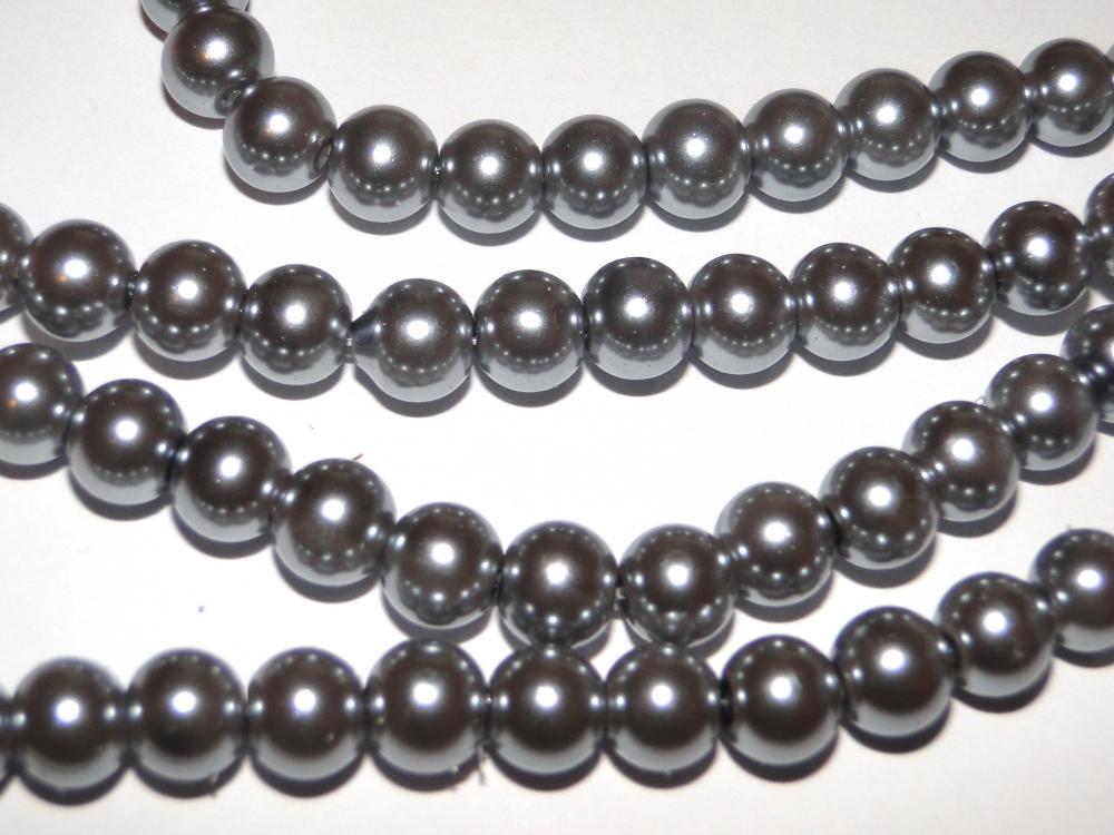 Voskované perly 8mm-10ks (striebornošedá)