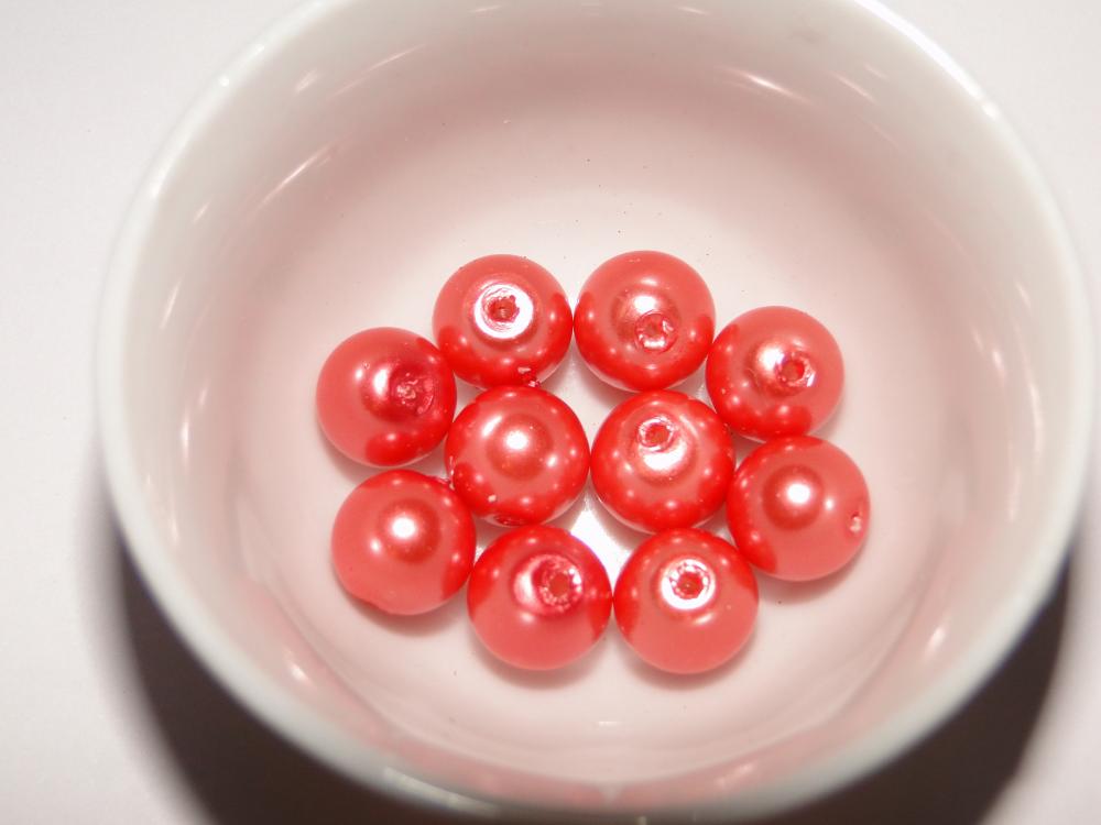 Voskované perly 8mm-10ks (ružová sýta)