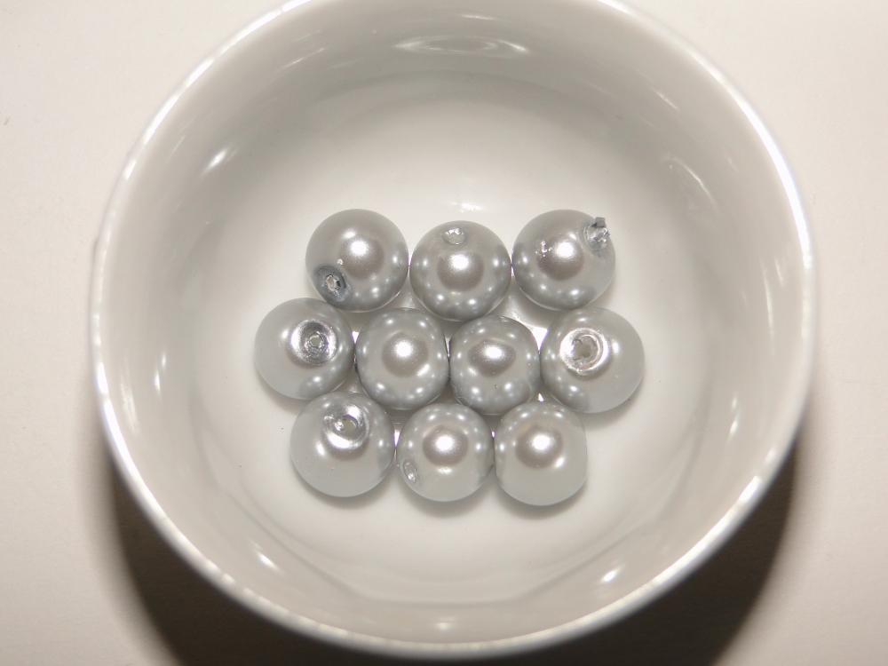 Voskované perly 8mm-10ks (strieborná)