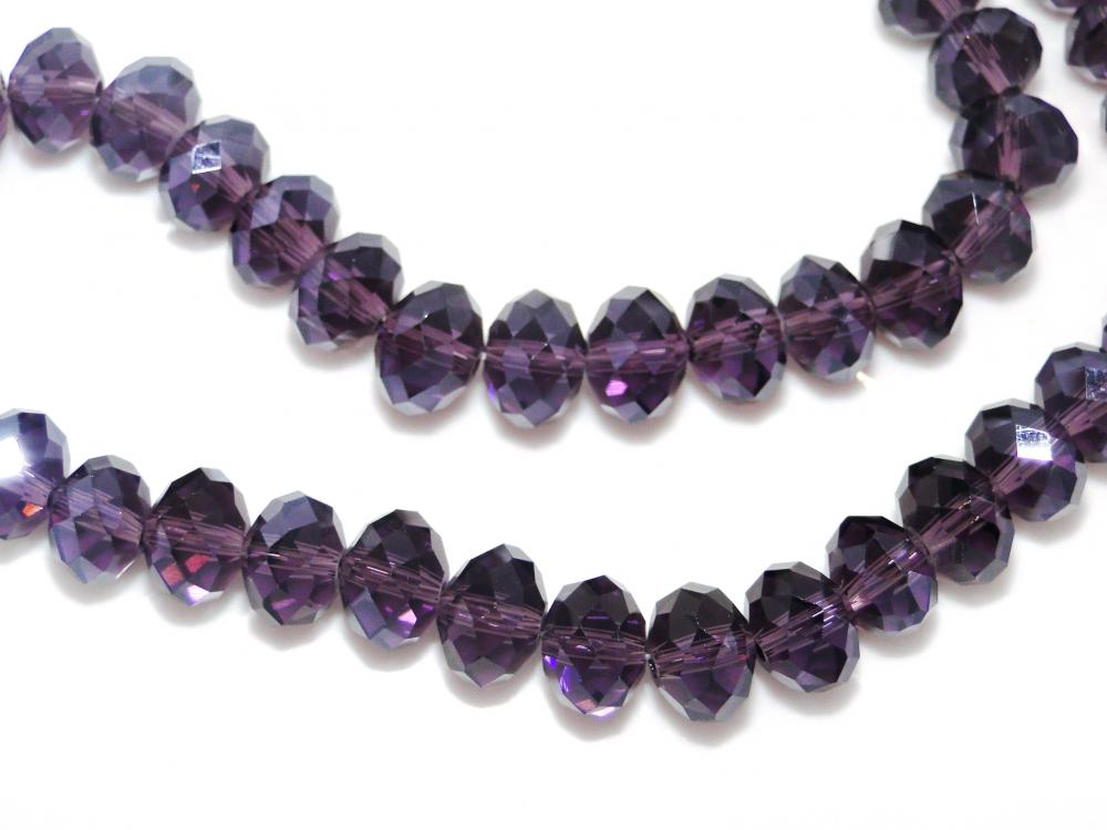 Sklenená rondelka 8x6mm-1ks (fialová tmavá)