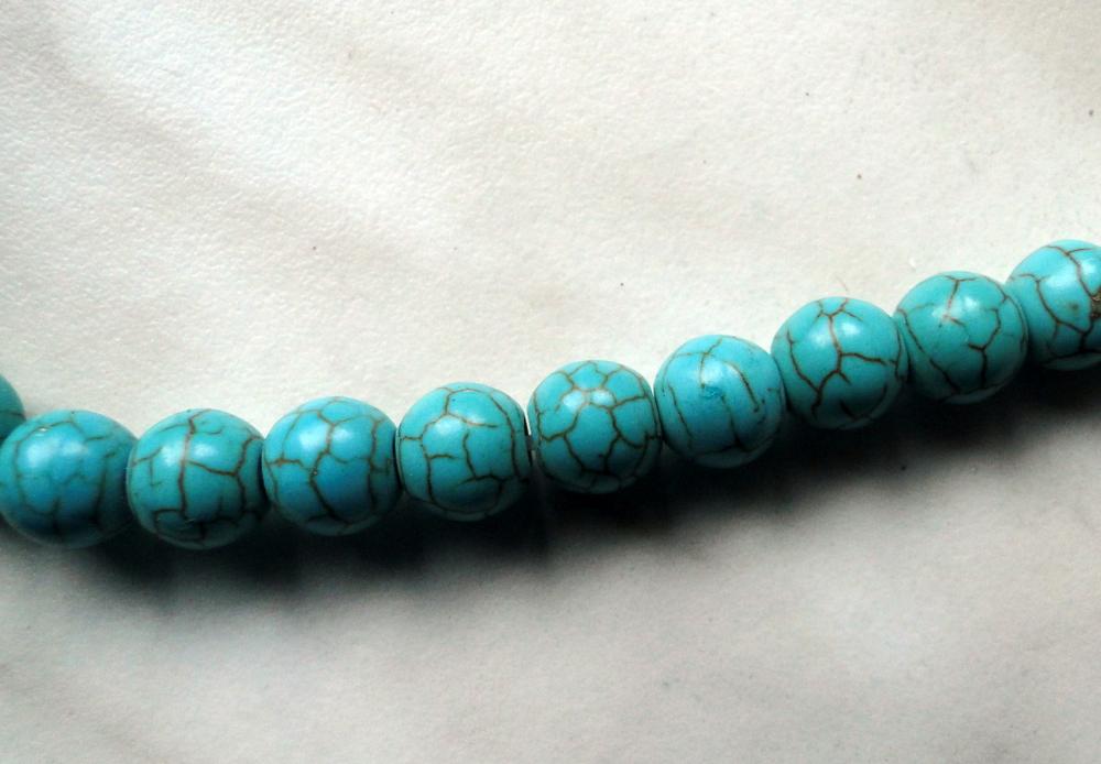 Syntetický kameň-tyrkenit-1ks (8mm)