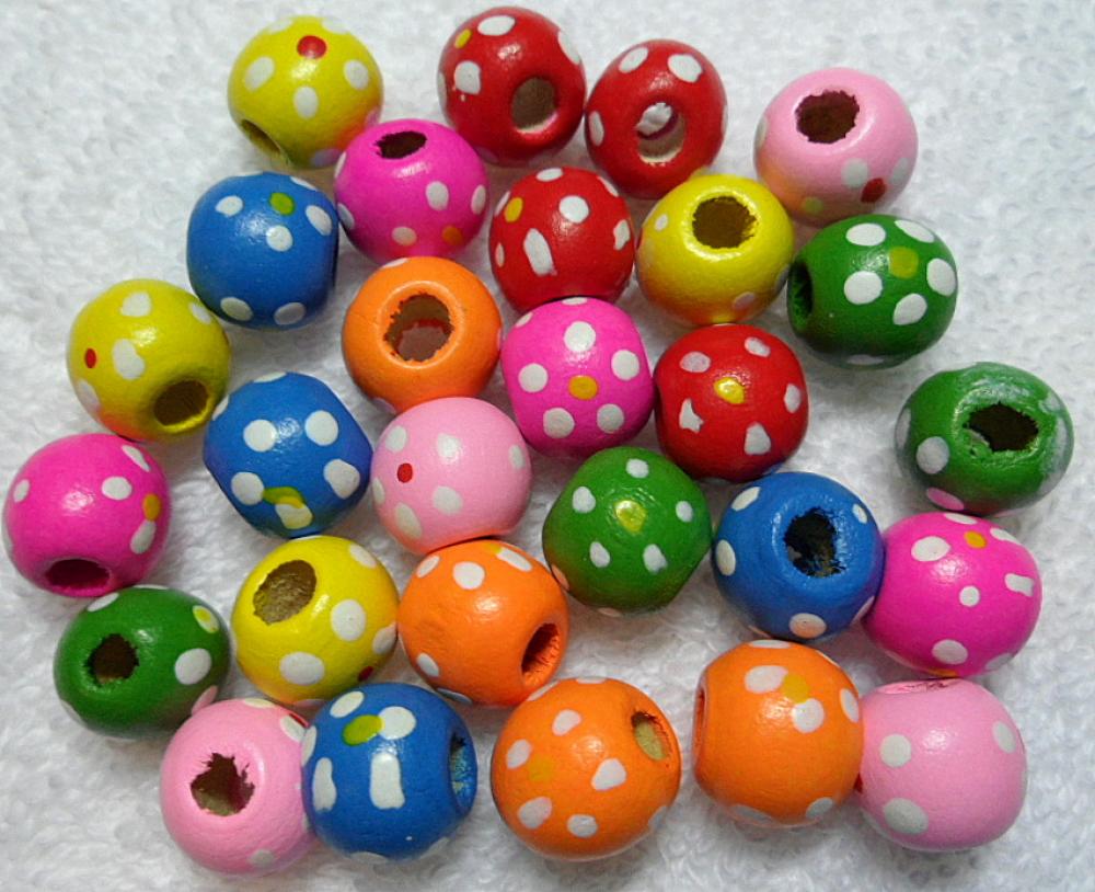 Drevené korálky COLOR (12mm-28ks)