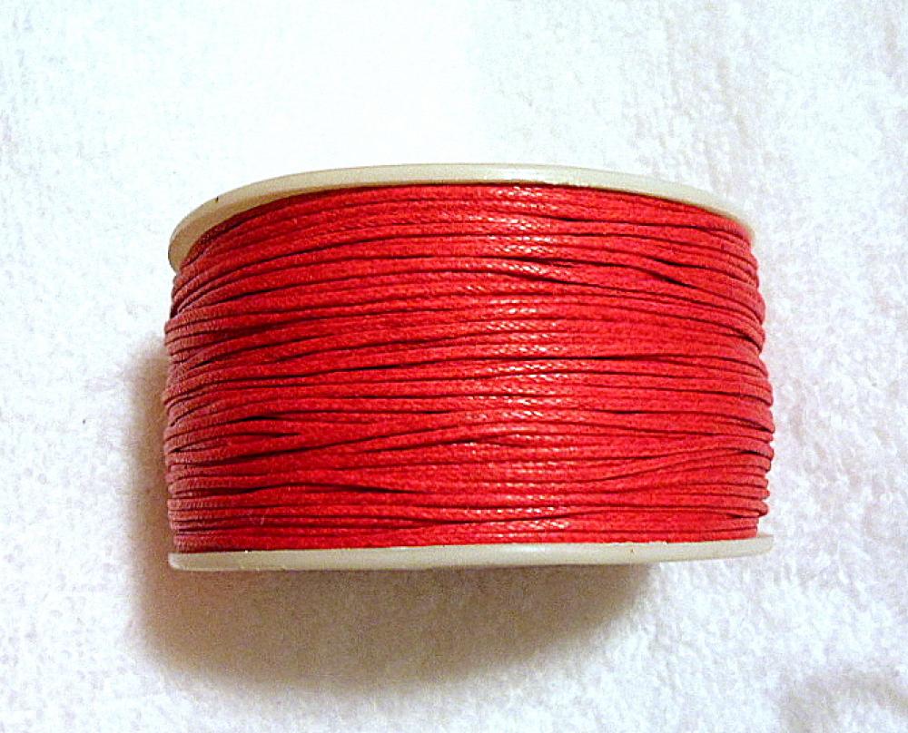 Bavlnená voskovaná šnúrka 1mm-1m (červená)