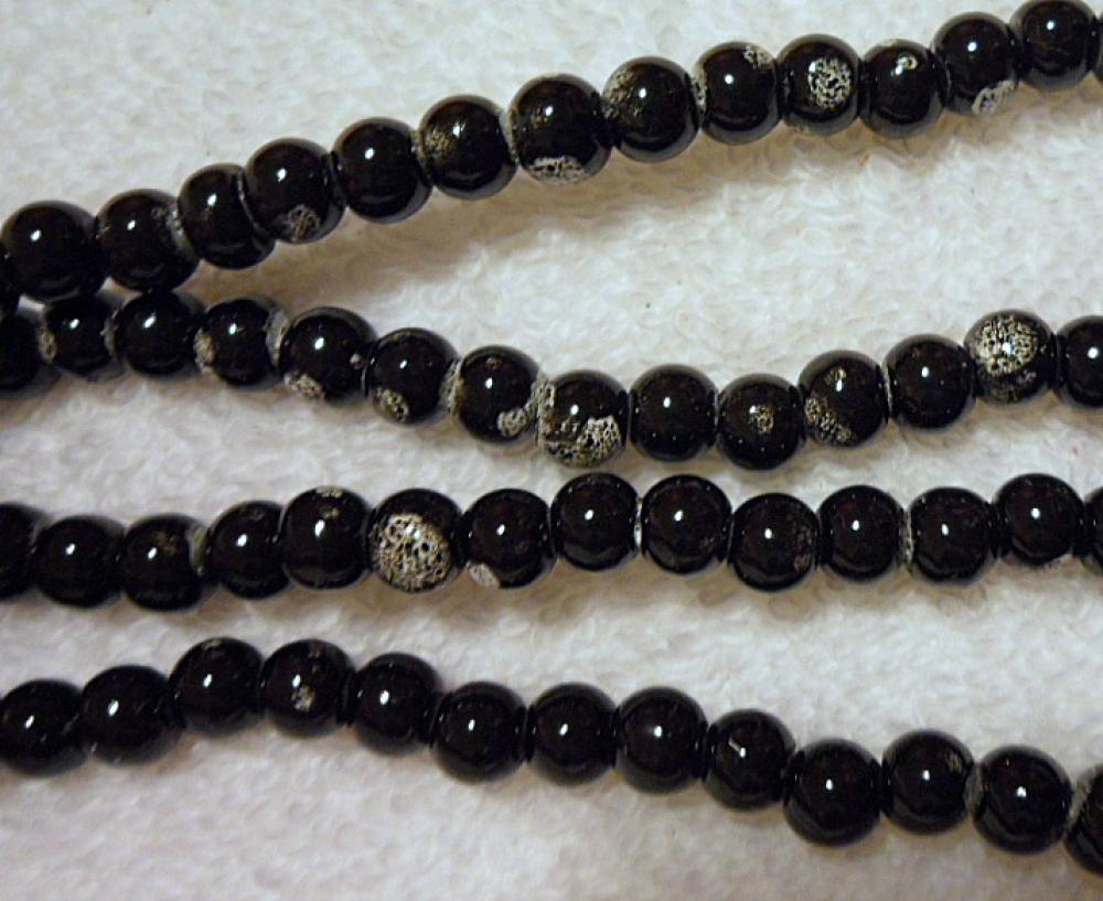 Sklenené korálky-galactic 6mm-1ks (11-čierna)