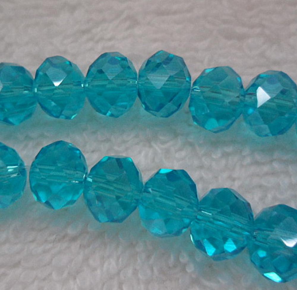 Sklenená rondelka 8x6mm-1ks (modrá svetlá)