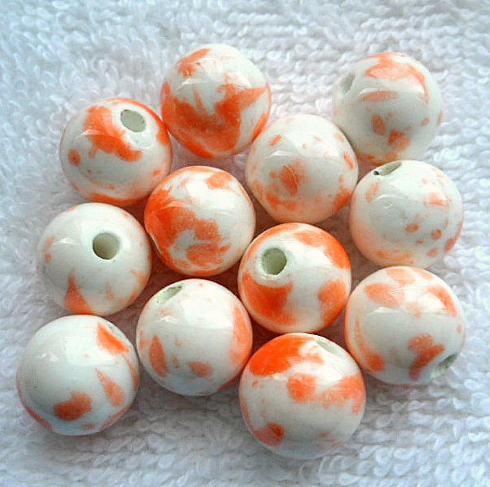 Porcelán 12mm-1ks (oranžová)
