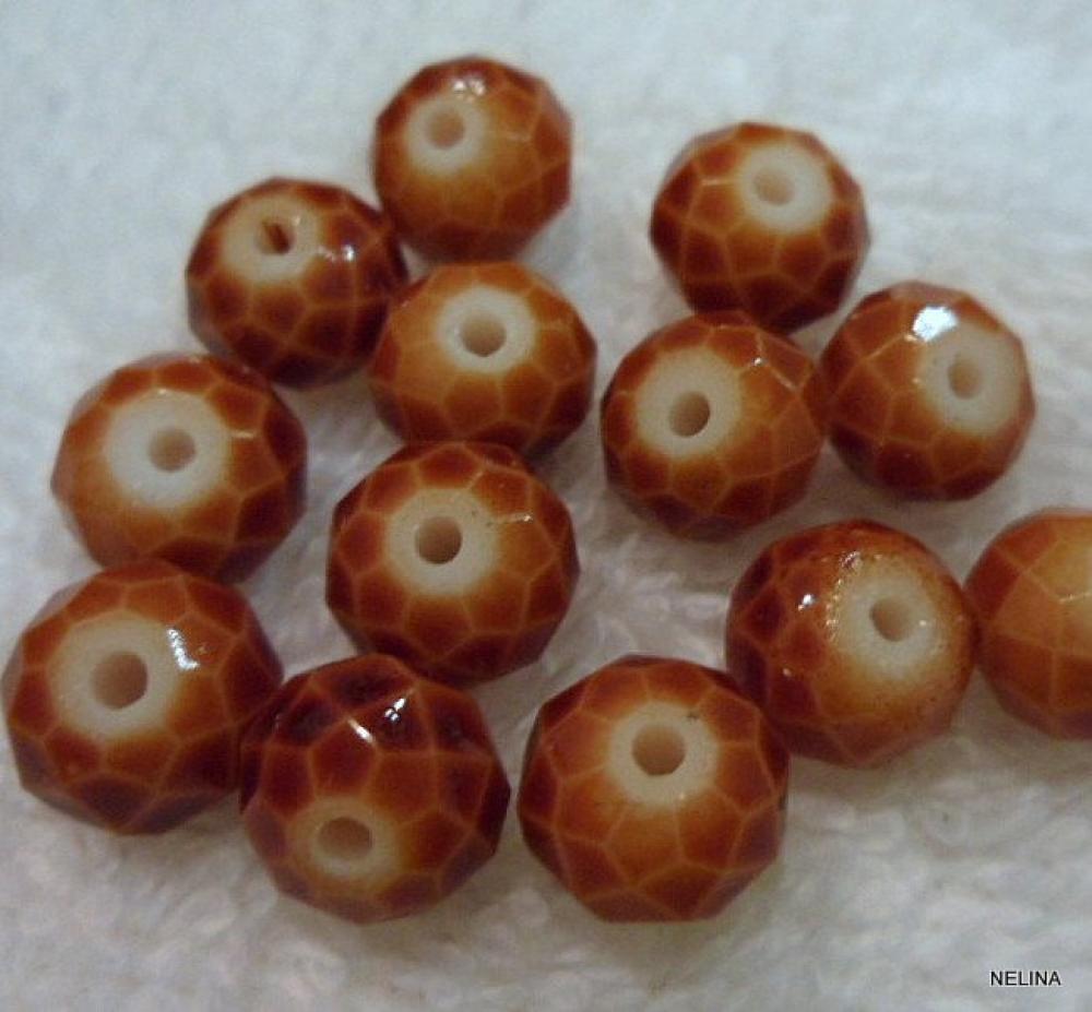 Sklenená rondelka 8x6mm-1ks (hnedá)