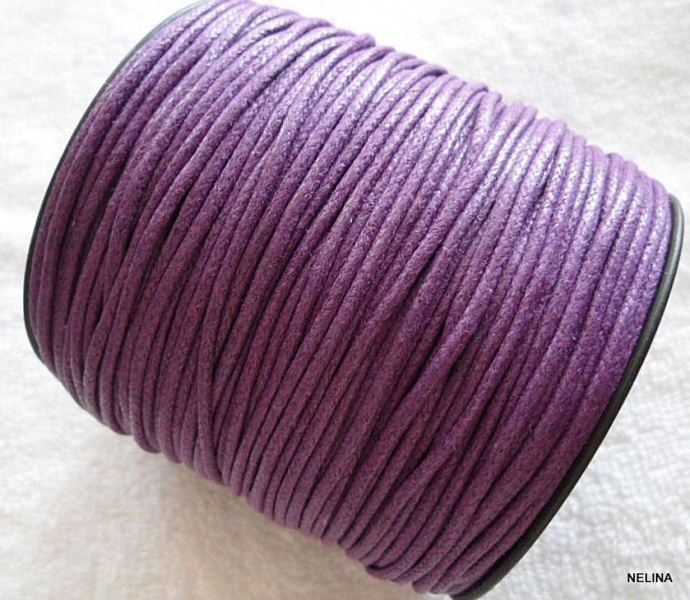 Bavlnená voskovaná šnúrka 1,5mm-1m (fialová)