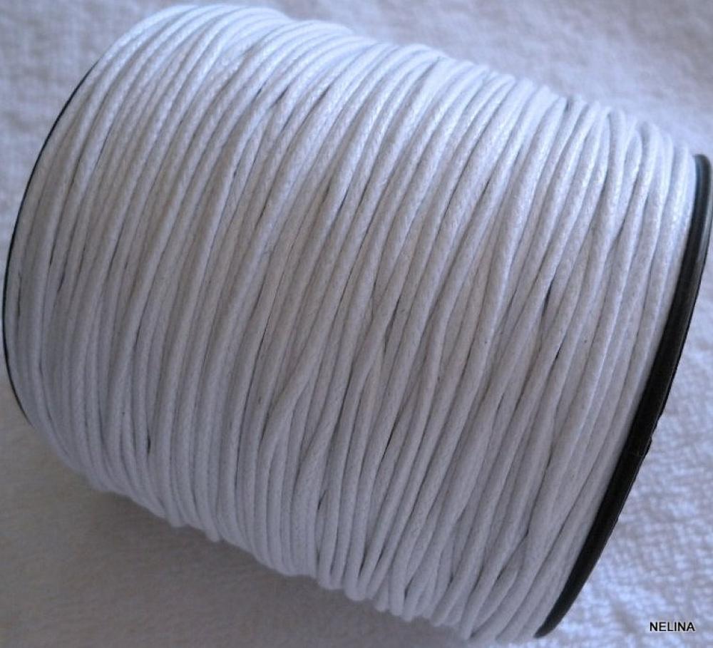 Bavlnená voskovaná šnúrka 1,5mm-1m (biela)