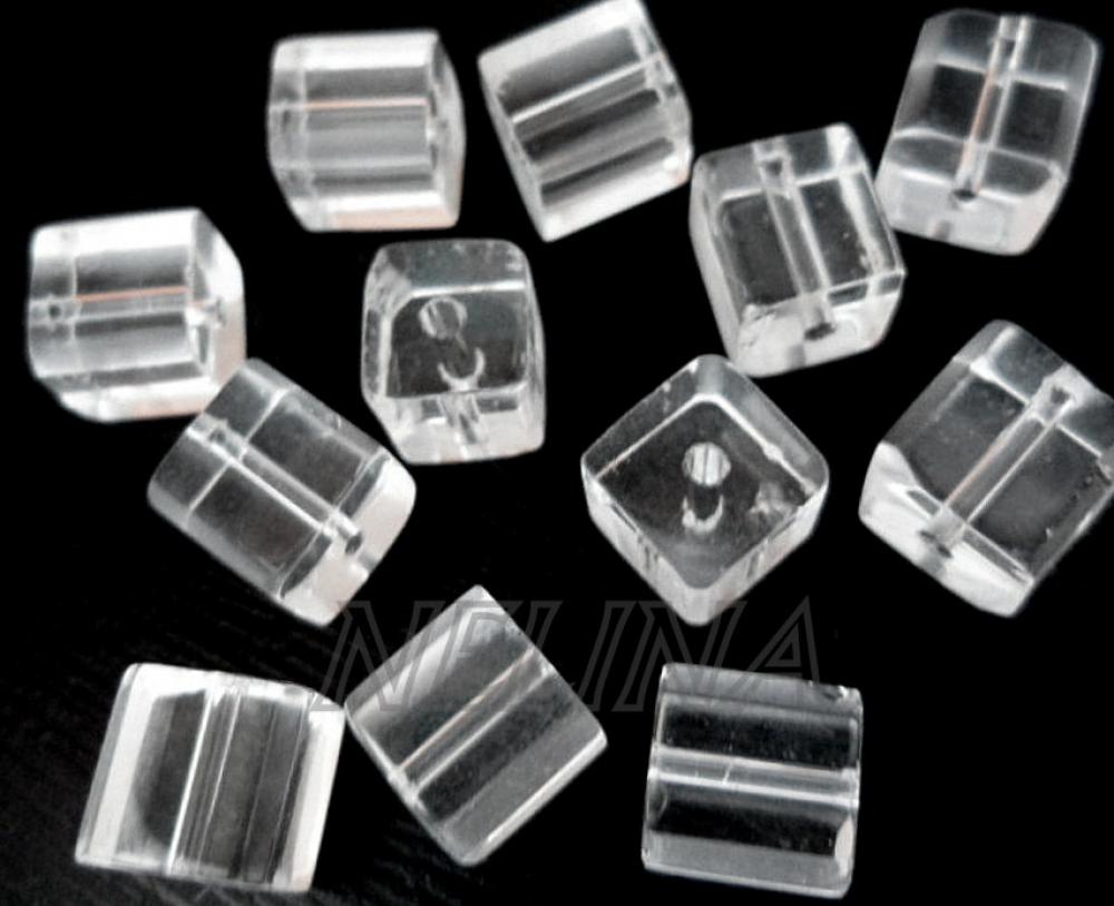 Sklenená kocka 8mm-1ks (priehľadná)