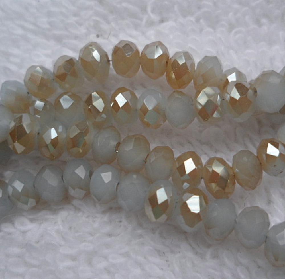 Sklenená rondelka 4x3mm-1ks (šedý opal)