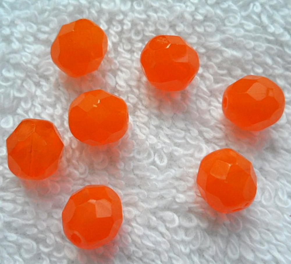 Sklenené brúsené korálky 8mm-1ks (2-oranž)
