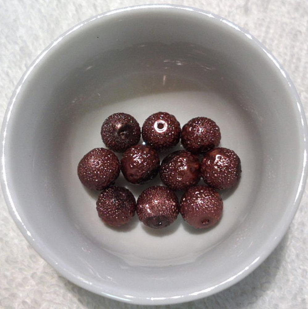 Voskované vrúbkované korálky 8mm-10ks (hnedá)