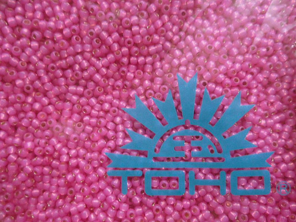TOHO round silver-lined 11/0=2,2mm-10g (14-Milky Hot Pink)