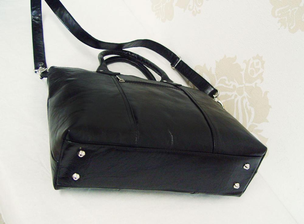 Kožená kabelka Elenka "Čierna"