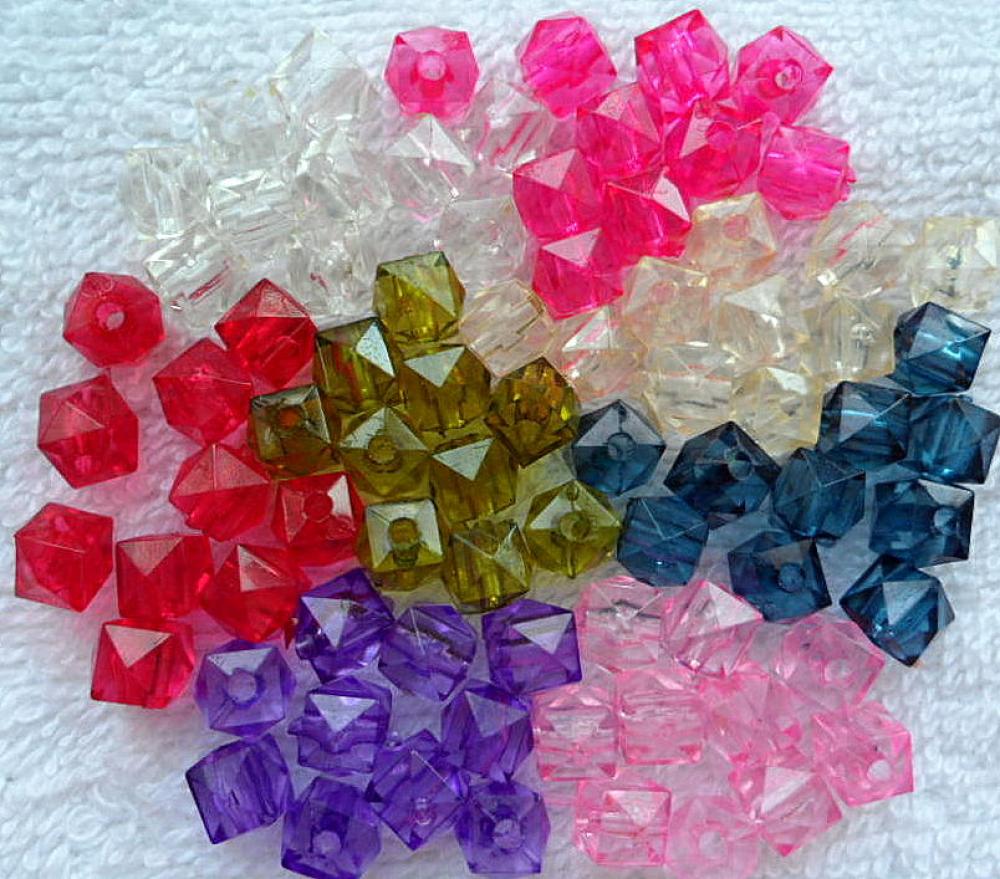 Kocka plast 7x7mm-MIX-80ks