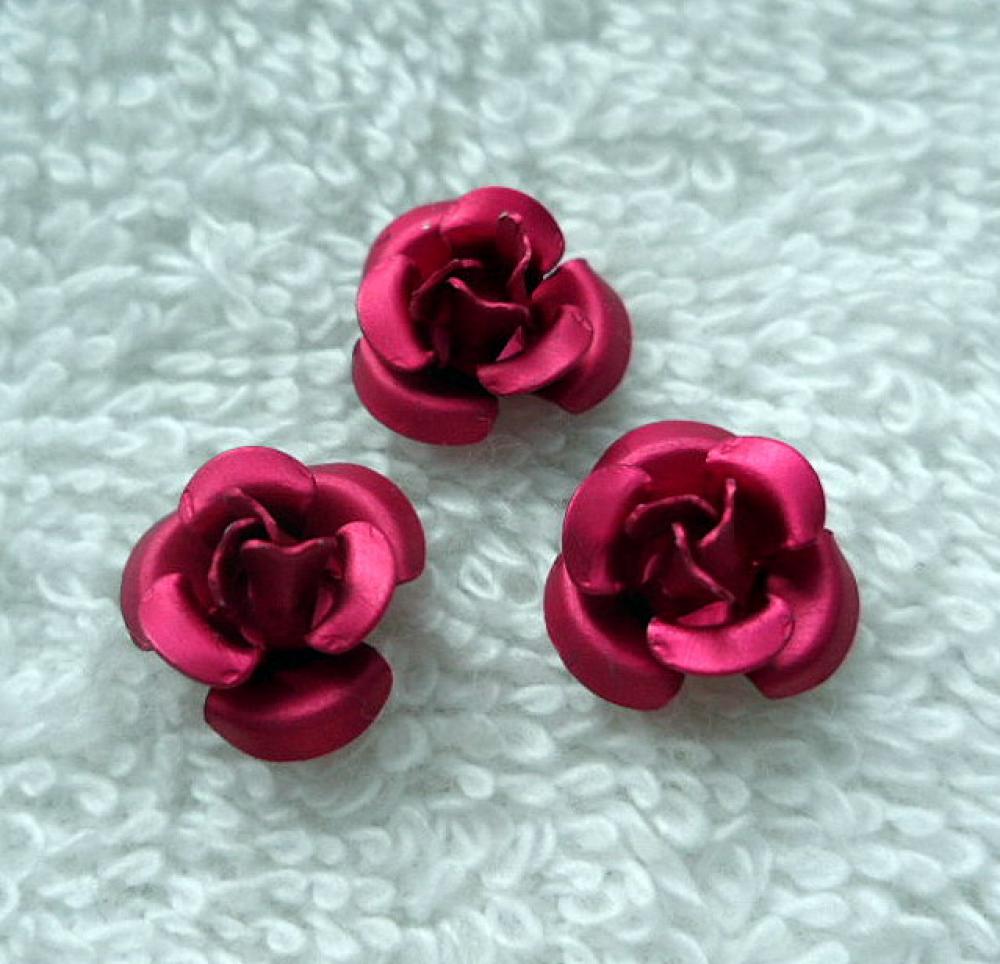 Kovová ružička 12mm-1ks (13-fial.ružová)