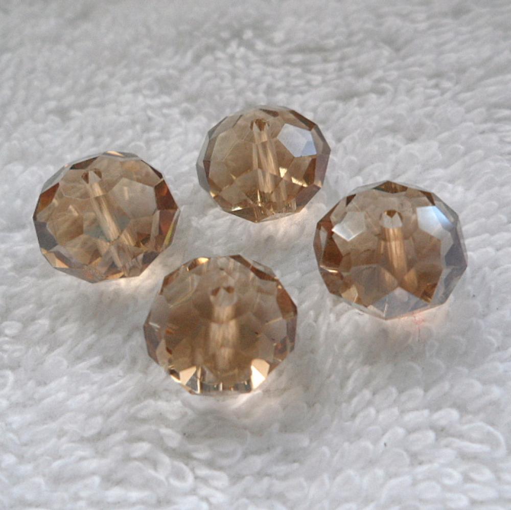 Sklenená rondelka 12x8mm-1ks (šampanská)
