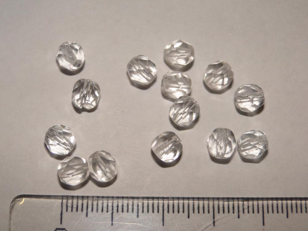 Sklenené brúsené korálky 6mm-1ks (1-krystal)
