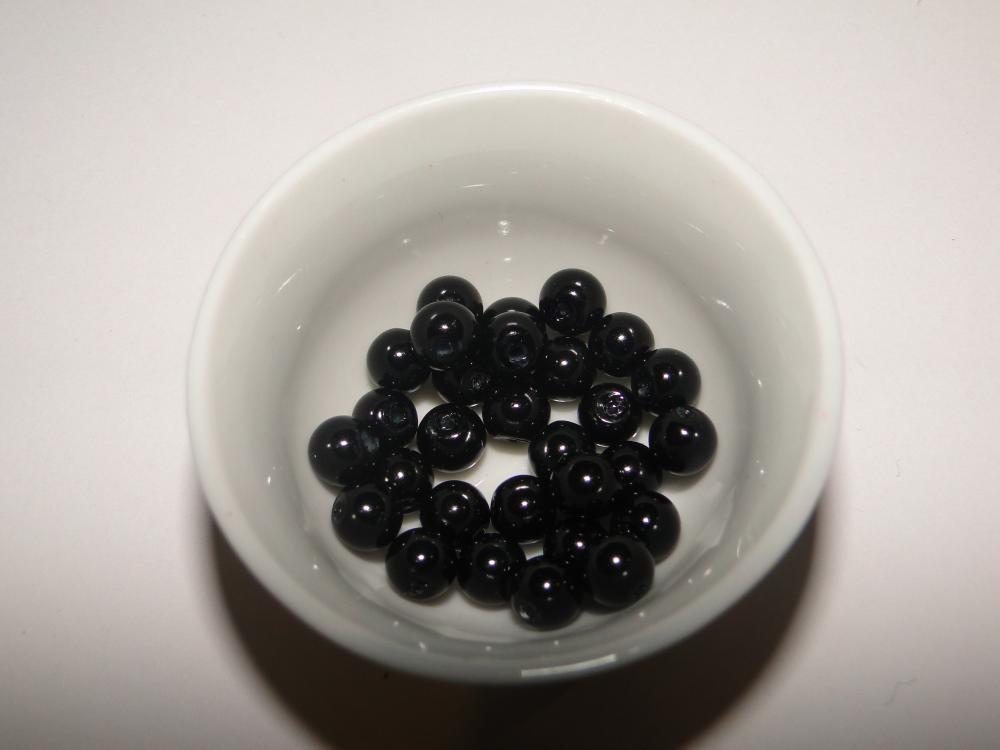 Voskované perly 6mm-30ks (čierna)