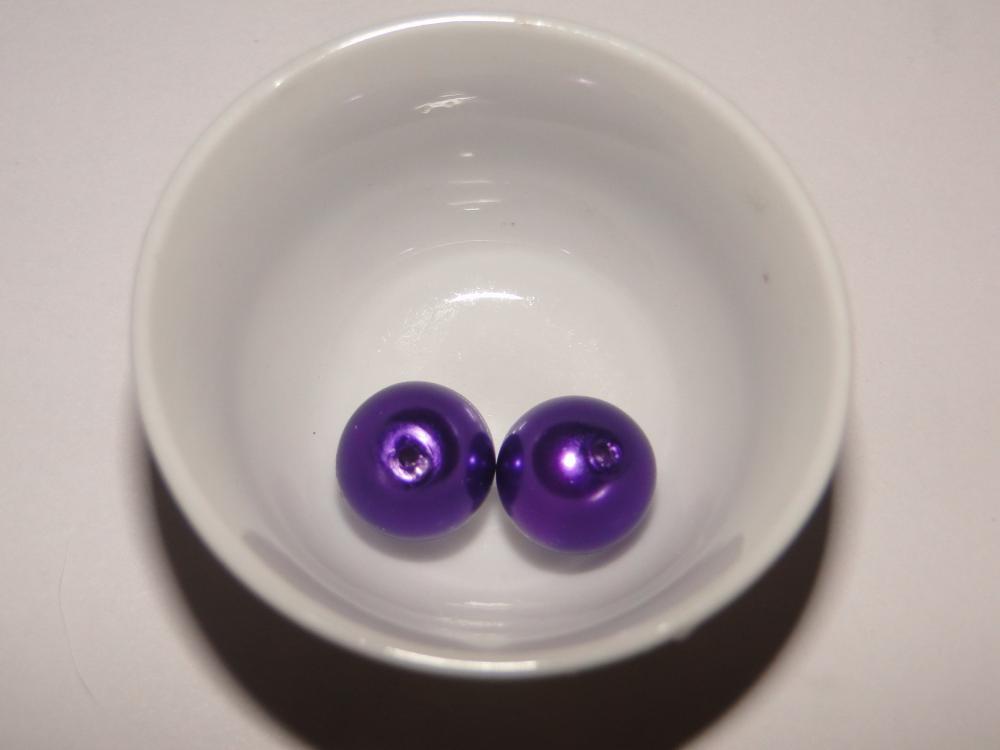 Voskované perly 12mm-2ks (tm.fialová)