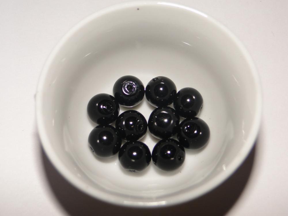 Voskované perly 8mm-10ks (čierna)