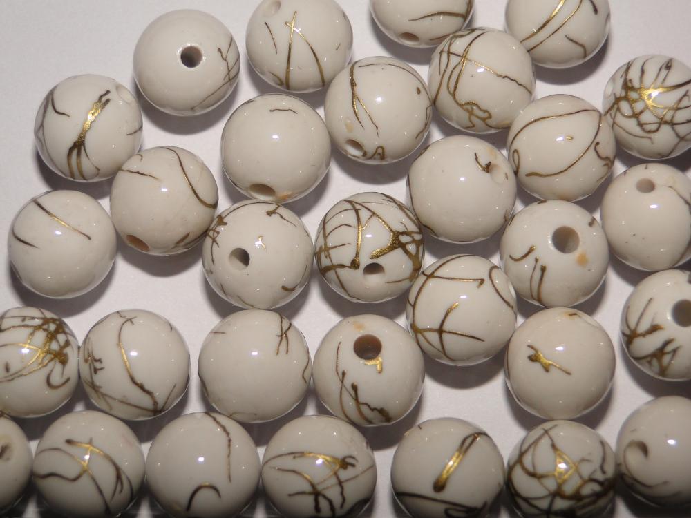 Plastové korálky 10mm-10ks (biela)