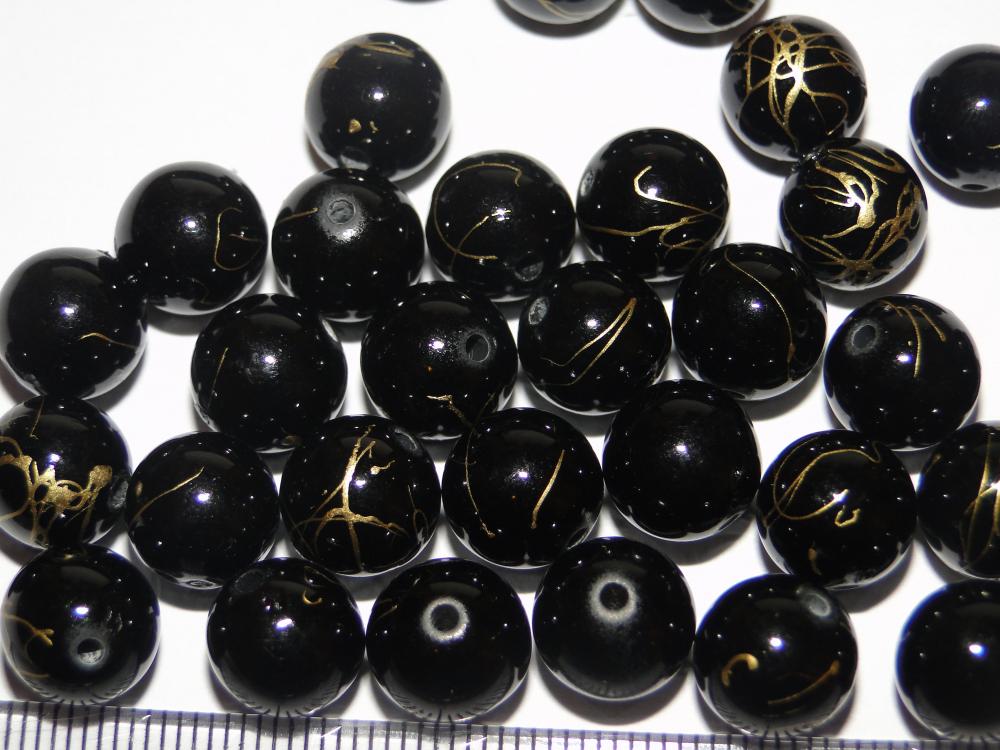 Plastové korálky 10mm-10ks (čierna)
