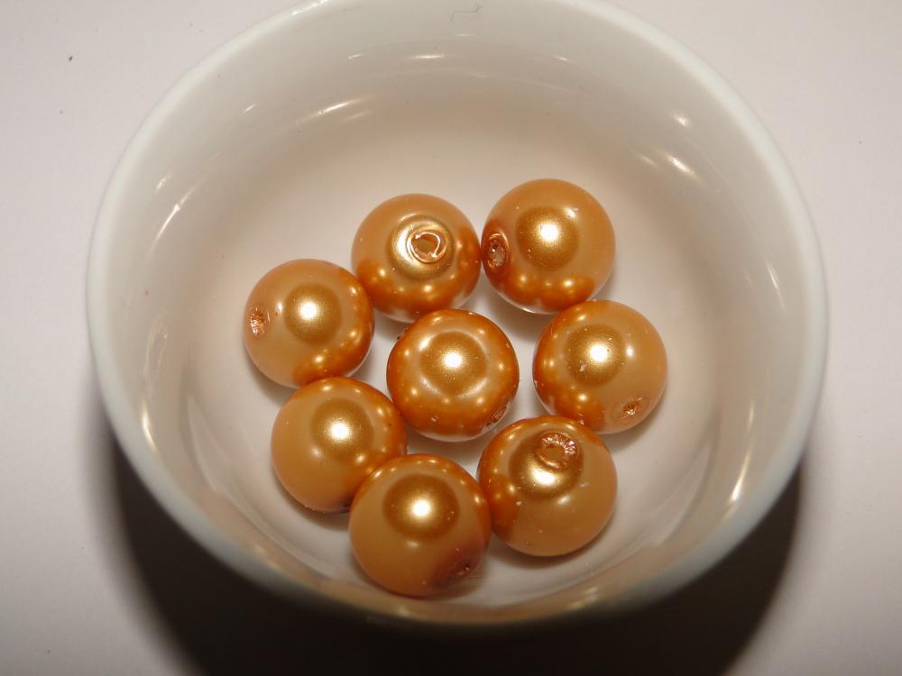 Voskované perly 10mm-8ks (tm.zlatá)