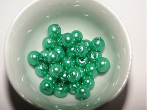 Korálky - Voskované perly 6mm-30ks (zelená pastel) - 1044103